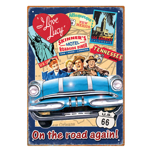 I Love Lucy Road Trip Tin Sign